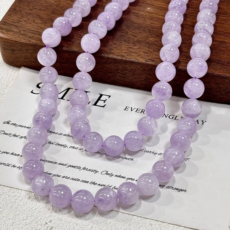 Natural Lavender Amethyst Round Beads Loose Beads DIY Semi-Finished Amethyst Bracelets Earrings Necklaces Jewelry Accessories