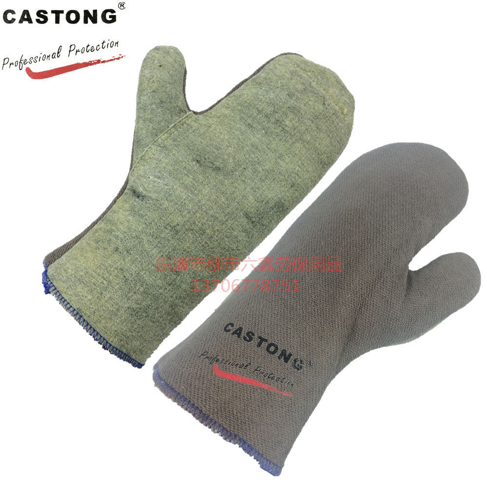 Caston 300 degrees resistant high temperature and finger gloves Anti-cutting grinding oven cotton GKPJ12-28