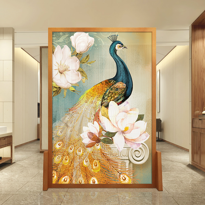 New Chinese modern minimalist solid wood screen Xuanguan Partition Living Room Bedroom Shelter Home Office Hotel Customisation