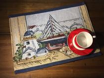 American Country European Retro Mediterranean ins Style Pit Tablecloth Student Table Mat 33*47 Ocean Lighthouse Boat