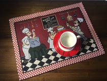 American Country European Retro Mediterranean ins Style Pit Tablecloth Student Table Mat 33*47 Happy Fat Chef