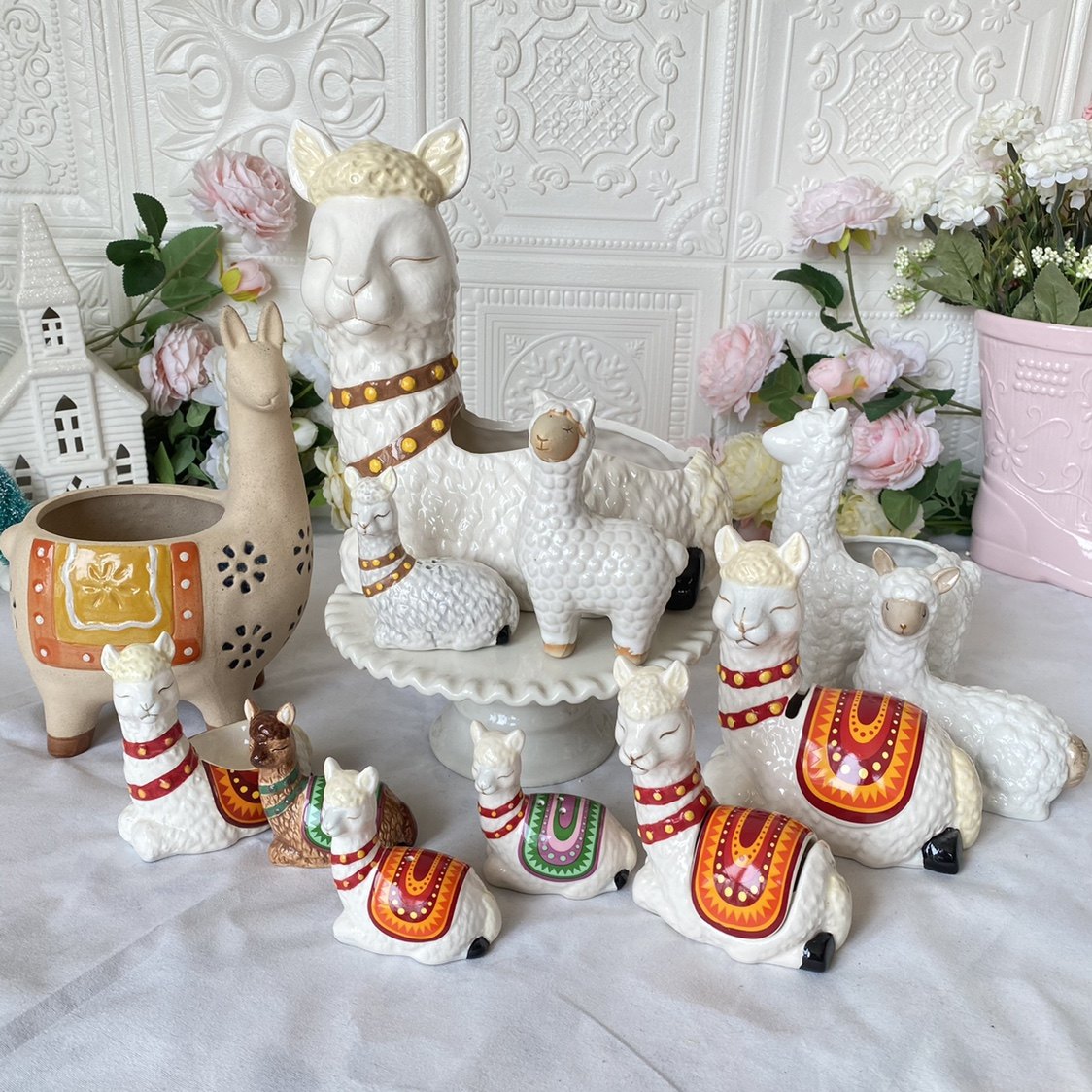 Minima Nordic American Countryside Home Scenario Decoration Craftsmanship Gifts Swing Accessories Ceramic Pendulum Accessories Alpaca Perfecter Beware