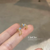 Изысканные маленькие элегантные небольшие дизайнерские серьги, простой и элегантный дизайн, кошачий глаз, тренд сезона