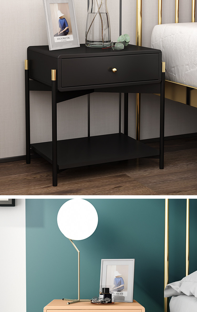 Free White Black Modern Iron Golden Nightstand Coffee Sofa End Bedside