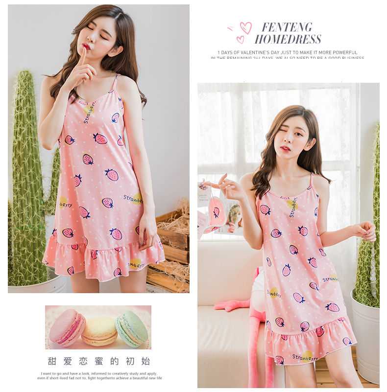 Bông cộng với phân bón XL mùa hè cotton không tay lỏng nightdress casual vòng cổ nữ mùa hè cotton 200 kg đồ ngủ