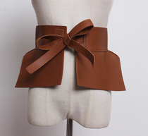 High-end custom CHIC retro pure handmade imported PU leather shape Joker strap waistband