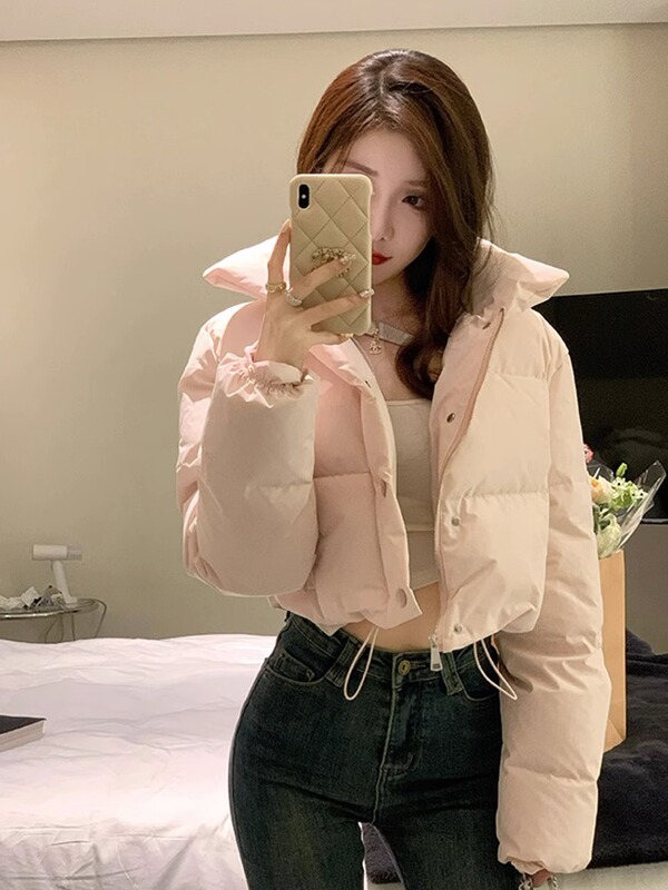 90% White Duck down Pink down Jacket for Women, High-End Design, Petite Size, Thickened, Warm, Short Puffer Coat for Winter 90% White Duck down Pink down Jacket for Women, High-End Design, Petite Size, Thickened, Warm, Short Puffer Coat for Winter
