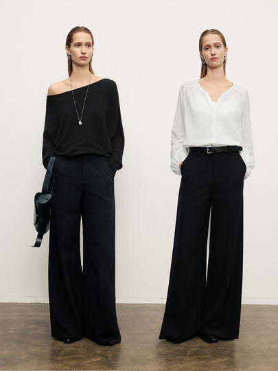 Брюки MM Lemon, черные, повседневные, широкие, прямые, в том же стиле, что представлено в магазине, новинка осени-зимы 2025, 5G8152181