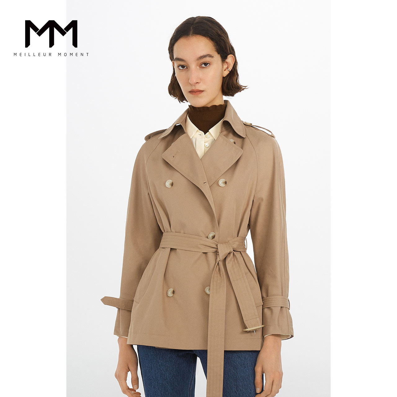 MM Lemon Spring Autumn New Remodelling Commute Short style Wind jacket woman thin subs 5C1160311