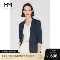 MM Mai Meng 21 summer commuter suit lapel stripe design sense thin mid-sleeve blazer womens 5998112931