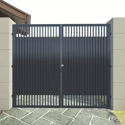 Wrought iron courtyard door Villa door Garden door louver entry door Farm yard simple single and double switch Japanese-style zinc steel