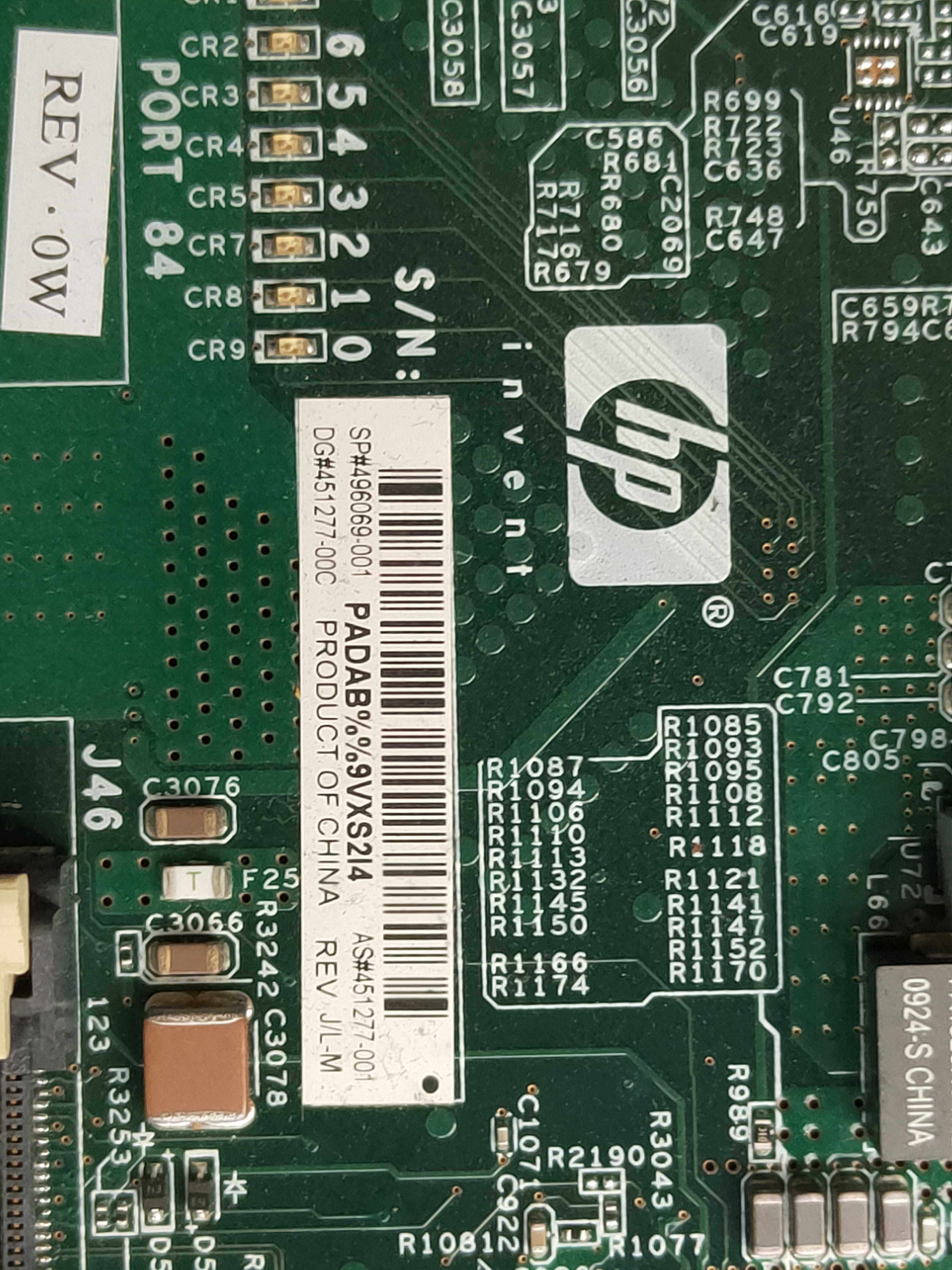 Original installed HP DL380G6 server motherboard 451277-001 496069-001