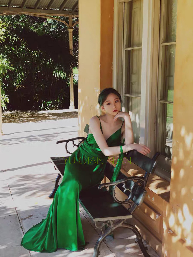 Atonement Green Skirt V-Neck Retro Thin Suspender Dress Vacation Backless Hollow Out Long Skirt Temperament Grace Formal Dress - AliExpress 200000345 Atonement Green Skirt V-Neck Retro Thin Suspender Dress Vacation Backless Hollow Out Long Skirt Temperament Grace Formal Dress - AliExpress 200000345