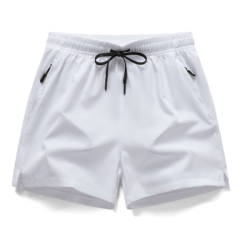 Men's Summer Trendy Casual Basketball Training Ice Silk Quick-Dry Shorts with Zipper Pockets for Outdoor Wear