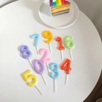 New Korean birthday digital candle cake with candle baking props birthday decoration Photo Supplies