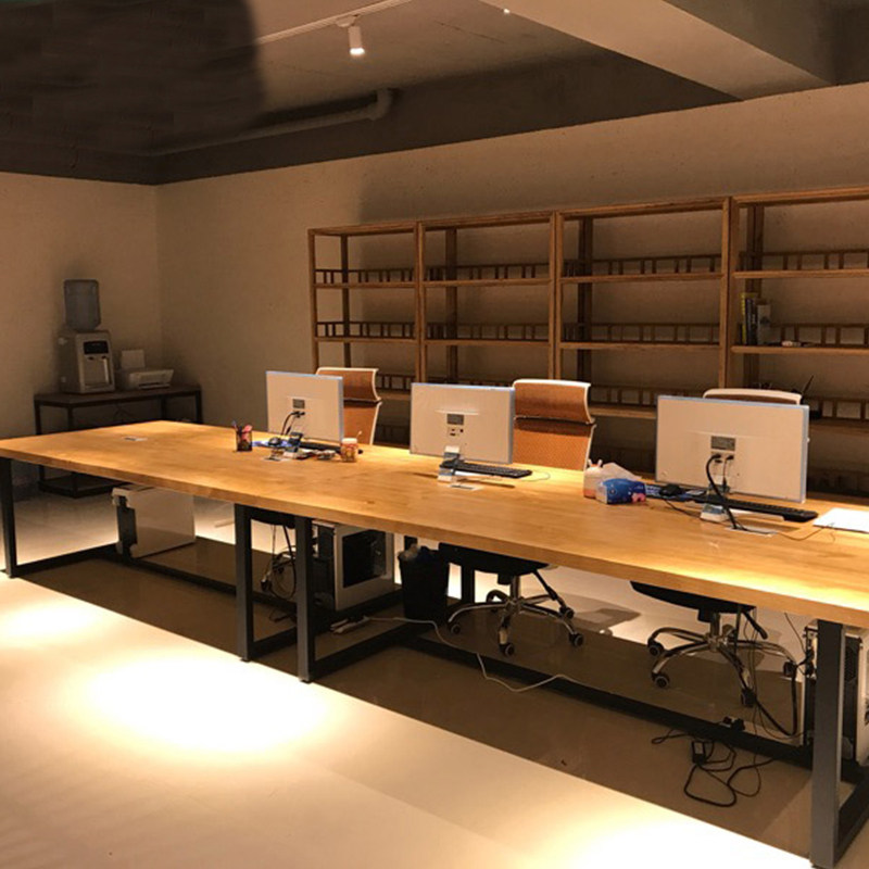 Modern Brief Solid Wood Desk Staff Table Staff Table Office Desk Office Desk Chair Composition 4 People Position Suit