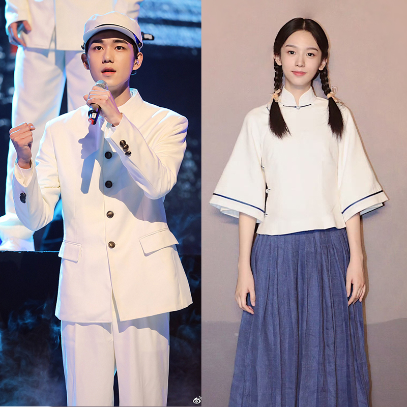 Republic of China Style Student Uniforms, May 4Th Youth Uniforms, Men's and Women's Retro Style Graduation Class Uniforms, Choir Recital Performance Costumes Republic of China Style Student Uniforms, May 4Th Youth Uniforms, Men's and Women's Retro Style Graduation Class Uniforms, Choir Recital Performance Costumes