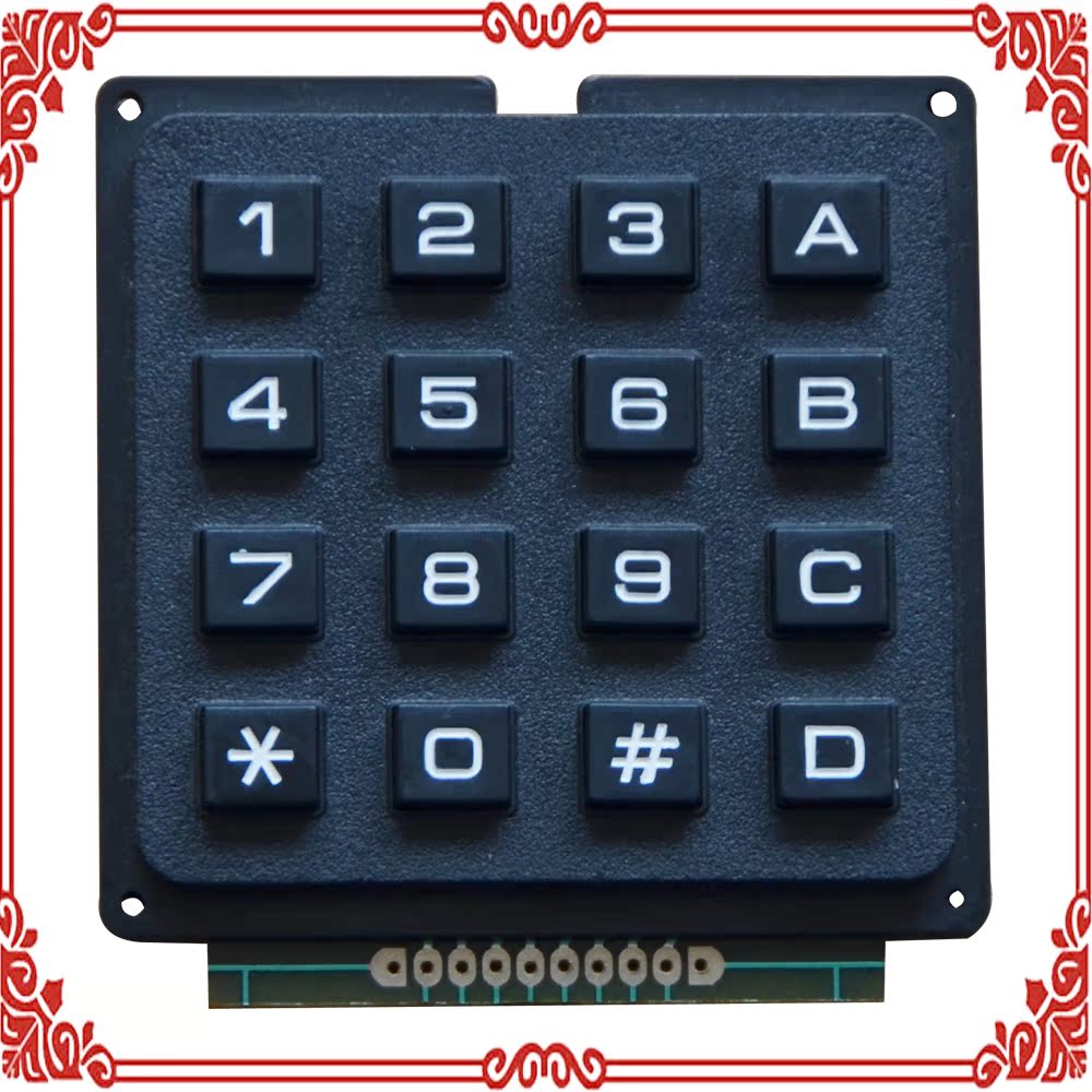 4 * 4 matrix plastic keypad 16 bits ABS engineering plastic key cryptobox 16 bits plastic keypad