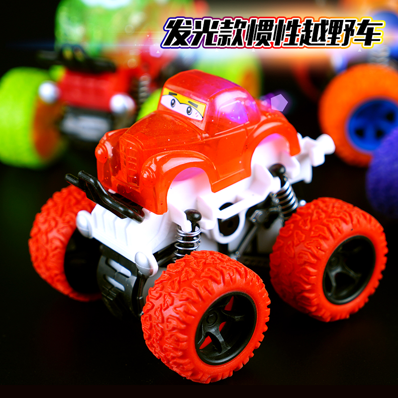 Inertial four-wheel drive off-road vehicle luminous simulation model car Anti-shock absorption anti-drop toy car 2-5 years old baby car