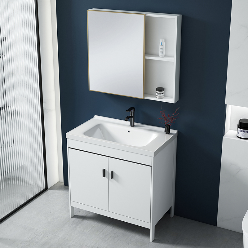 Bath Room Cabinet Floor Type Wash-Face Pool Balcony Washstand Basin Cabinet Combined Space Aluminum small family Type washroom washstand-Taobao