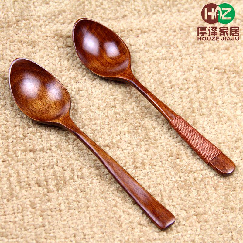 New Natural Log Soup Spoon Rice Spoon Congee Spoon Wood Spoon Environmentally-friendly Wooden Cutlery Tablespoon Outlet Japan Zakka
