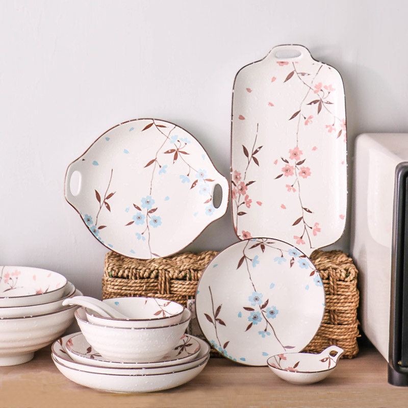 Day Style Ceramic Bowl suit Home Eat Rice Bowl Big soup Bowl Noodles Bowl CREATIVE PLATE DISH CUTLERY