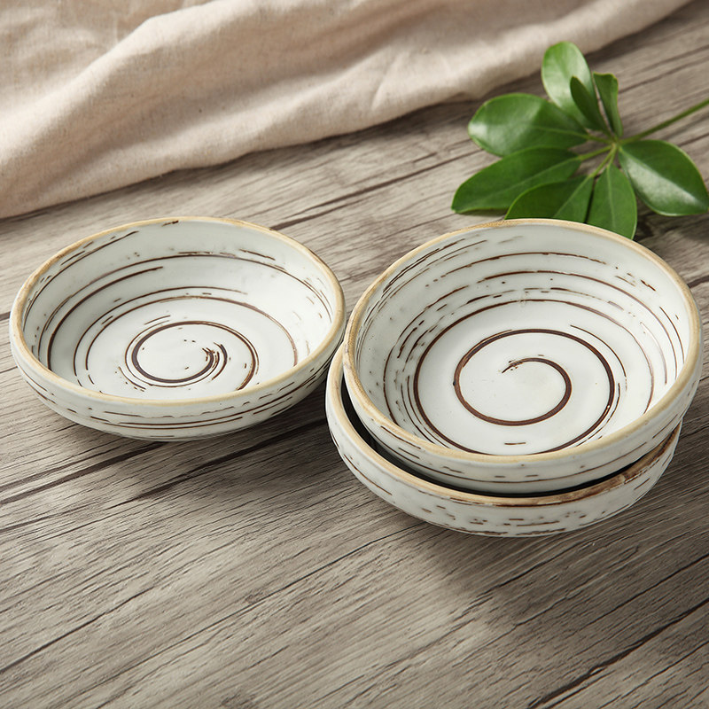 Creative Glaze Lower Color Ceramic Dish Small Plate Round Small Dish Cool Dish Snack Dish Snack Dish Home Snack Pan Dried Fruit