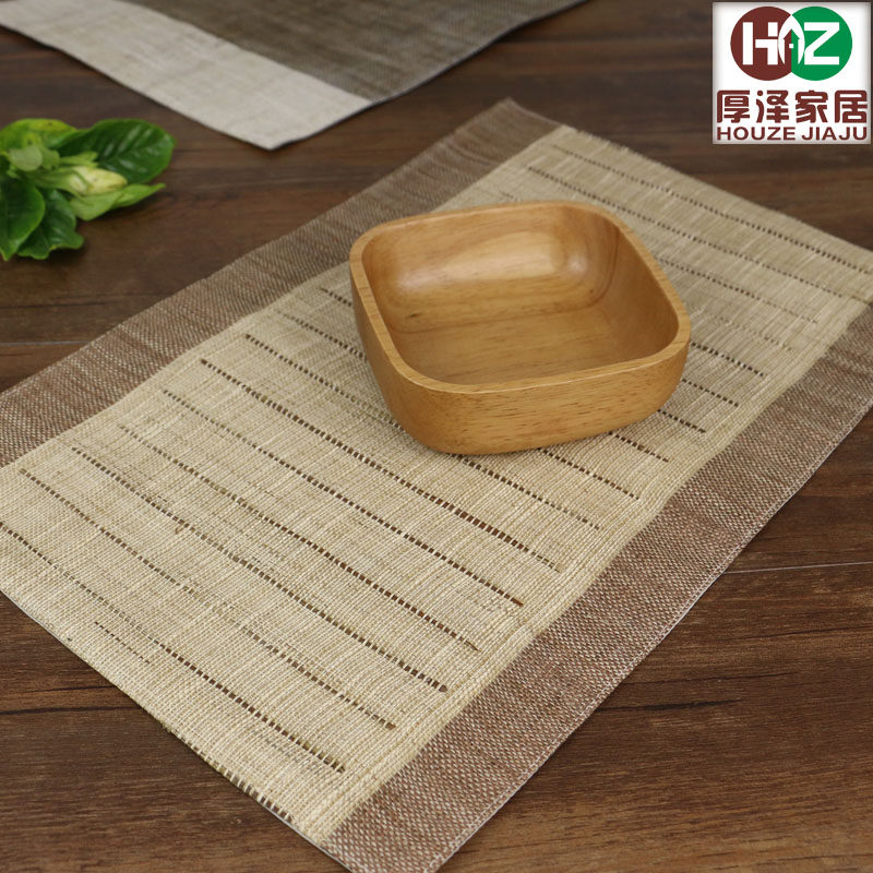 Day-style Hemp Rectangular Environmentally Friendly Dining Mat Dining Cloth Double Cloth Art Cotton Linen Heat Insulation Table Mat Creative Minima Kitchen