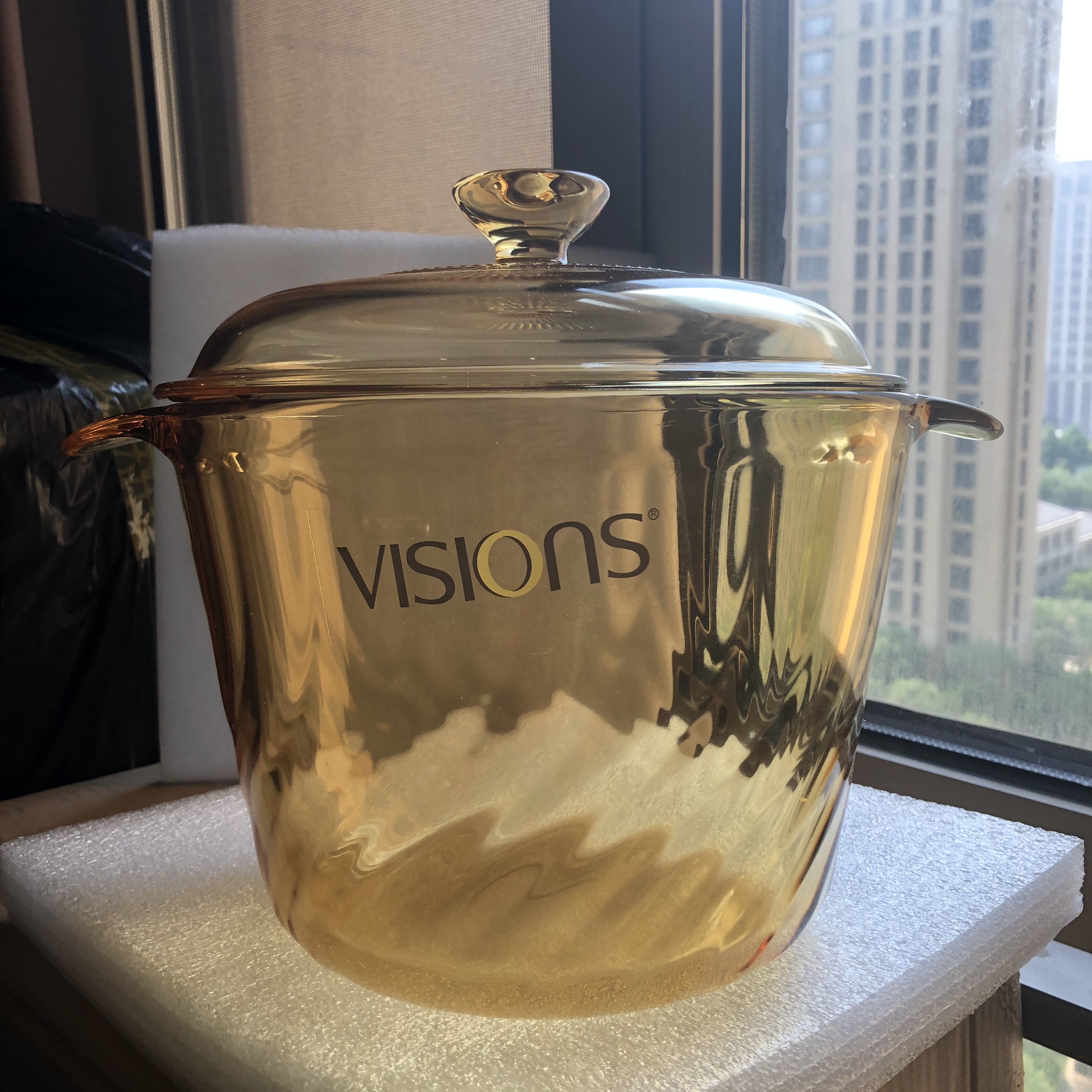 Large Capacity Deep Pan 5 0L American Conning Crystal Color Transparent Pan 3 8 5 5L Soup Pot Saucepan Saucepan High Deep Steam Pot