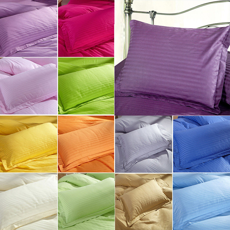 Hotel Bed Upper Supplies Guesthouse All-cotton Pure Color Thickening Encrypted Pillowcase Satin Pure Cotton Pillowcase Hotel Bulk Hair