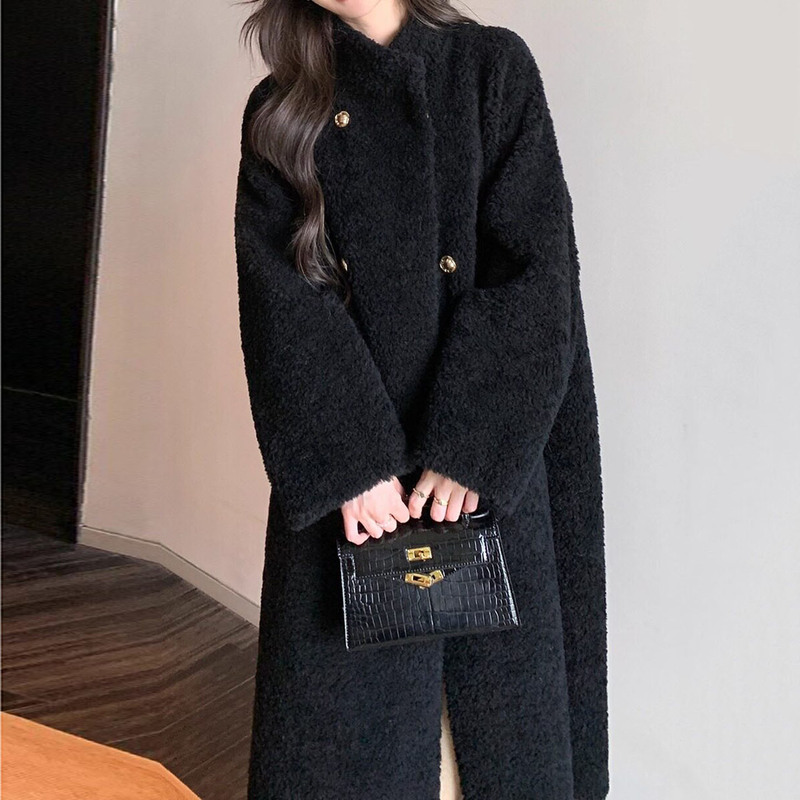 2026 Autumn and Winter New Style High-End Fur-Integrated Long Coat for Women, Faux Lamb Wool Coat, Thickened, Loose-Fitting, Korean Style 2026 Autumn and Winter New Style High-End Fur-Integrated Long Coat for Women, Faux Lamb Wool Coat, Thickened, Loose-Fitting, Korean Style