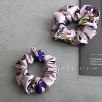 Kawasawa Set of Gin Tail Flowers Real Silk Hair Circles Head Rope Large Intestine Advanced Sensation Original Handmade High-end Hair Accessories Custom-made