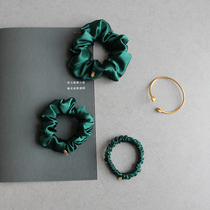 Dark Green heavy silk Hairband hair rope 19mm with 30 m m m mulberry silk high end handmade