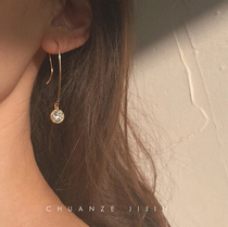 Earrings Small Crowddesign Sense Superior 2022 New Tide Style 14K Bag Gold Note Gold Lace Zircons Drill Ear Hook