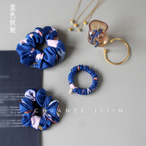 Farish Blue Demonic Ziza Hair Leather Fascia Women Hair Circles Large Intestine Head Rope Advanced Sensation Original Handmade Hair Accessories Customised