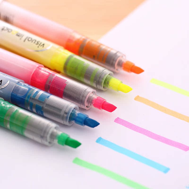 Deli S618 direct liquid highlighter 5 color key circle marker highlighter silver highlighter