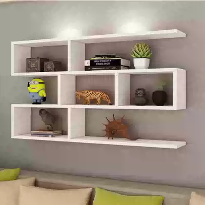 Wall shelf Bedroom wall cabinet Partition wall cabinet Wall hanging wall Creative lattice Living room bookshelf Wall shelf