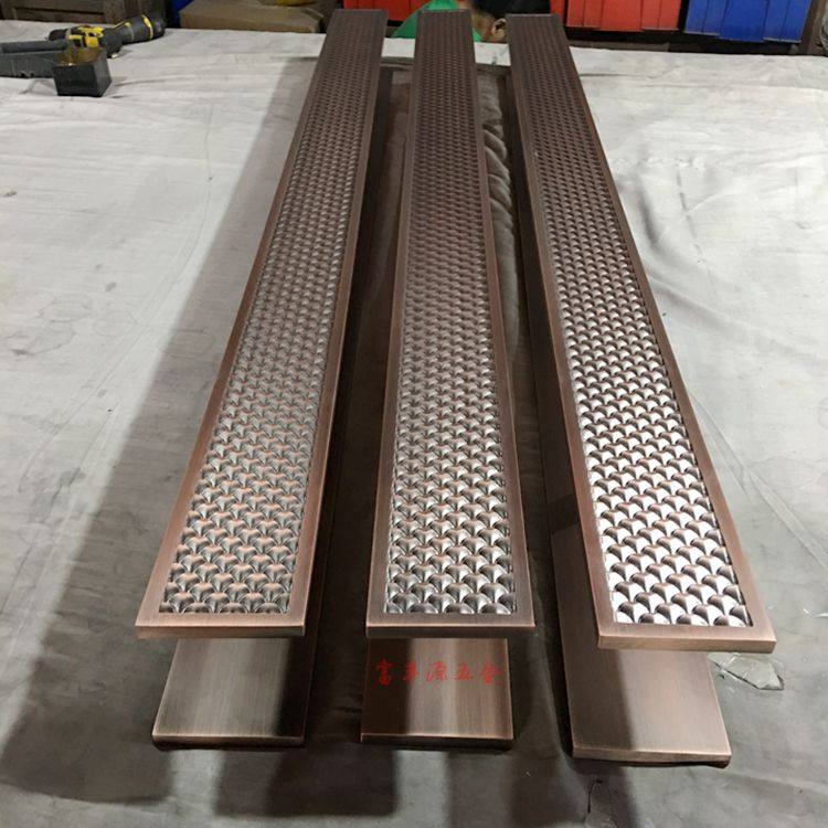 Chinese imitation fish scale l carving door handle craft handle hotel club glass door antique copper handle