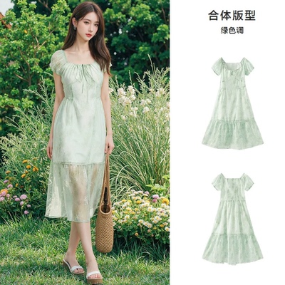 森马撞色polo领收腰修身连衣裙女