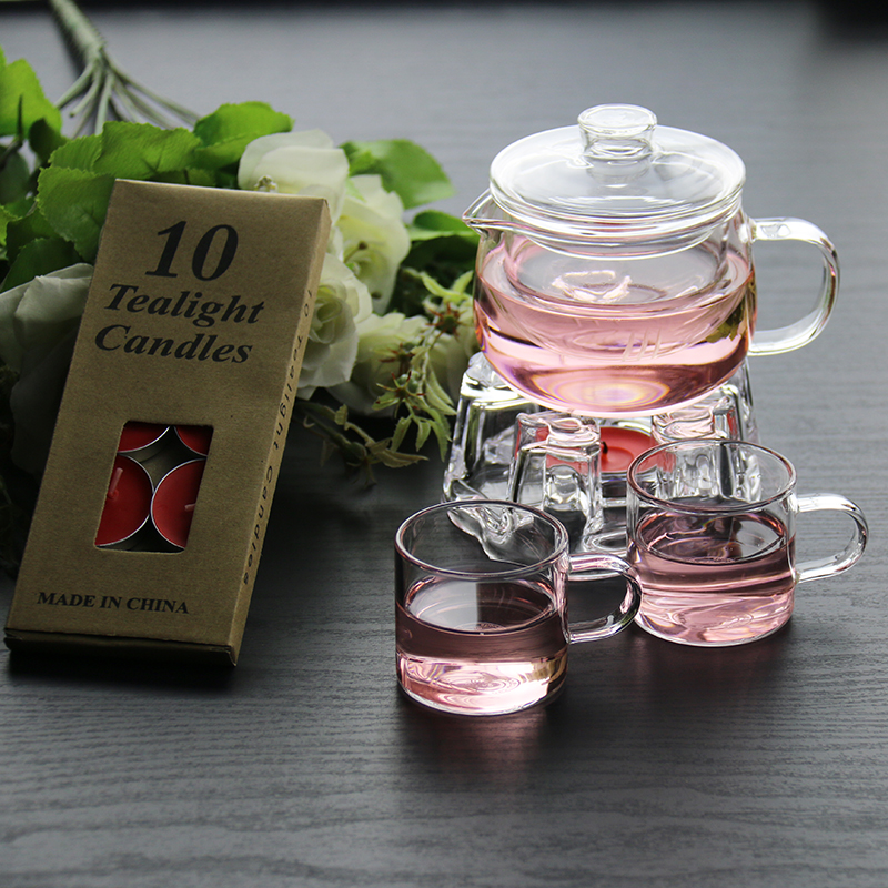 Small-capacity tea set can be heated by open fire with base to boil teapot flower teapot black tea black tea office use