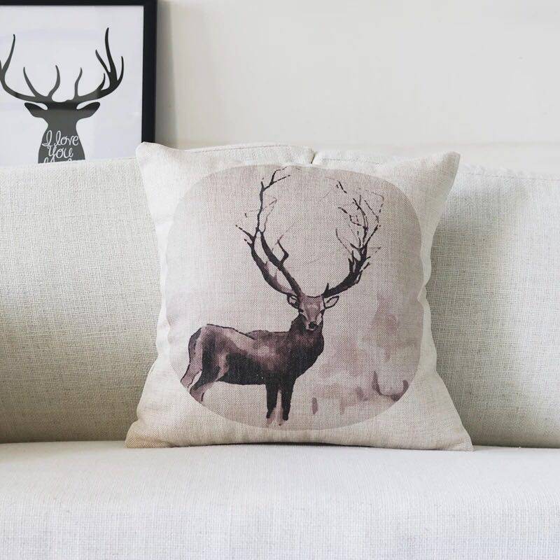 Thickened fabric linen large pillow cushion cover sofa queen size bed head pillow waist pillow back car waist cushion