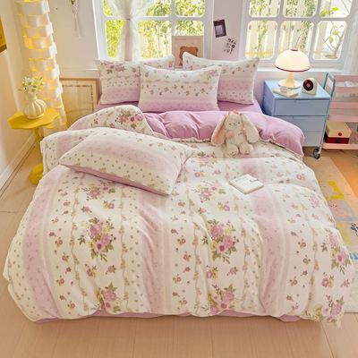 秋冬加厚保暖双面牛奶绒四件套