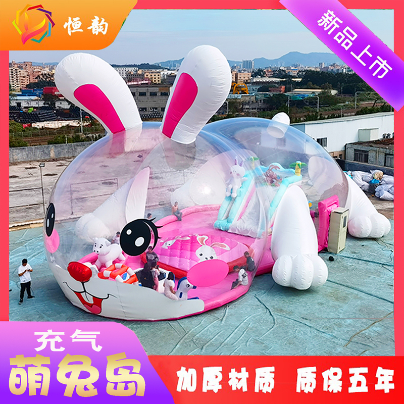 Inflatable Rabbit Paradise Dragon Island Internet-Famous Pink Cute Pig Island Children's Castle Outdoor Transparent Whale Island Crystal Palace