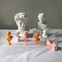 Nordic minimalist literature and art retro mini sketch small head ornaments Geometric resin plaster statue swing props