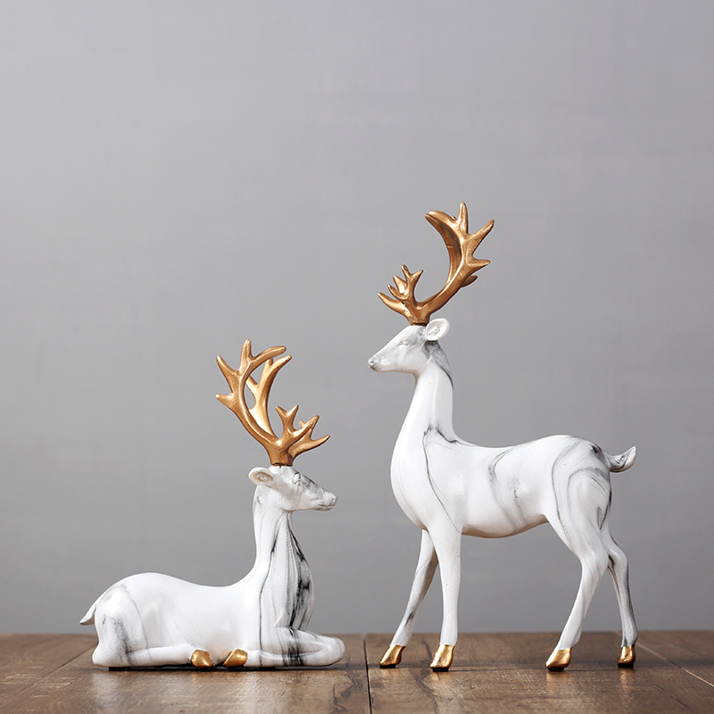 Nordic Style Elk Deer Swing Piece European Style Creative Home TV Cabinet Interior Furnishing Decorated Artwork Wedding Gifts