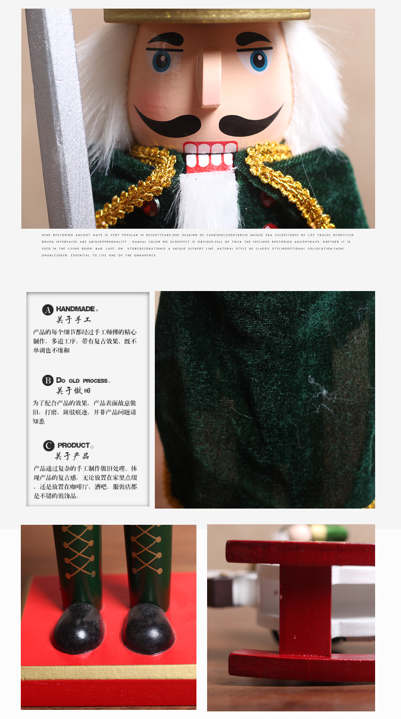 Châu Âu retro nutcracker con rối trang trí tủ rượu cafe cửa sổ trang trí đạo cụ năm của món quà năm trang trí nhà