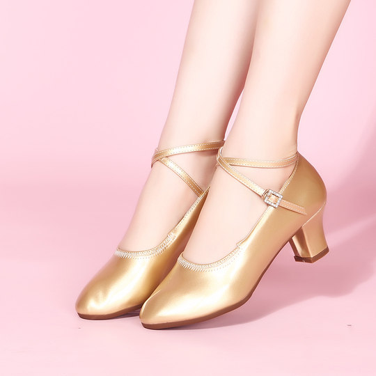 夏季中跟拉丁舞鞋女模特旗袍走秀高跟维族银色跳舞演出新疆舞蹈鞋