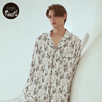 Nest Designs mens double-layer gauze long-sleeved homewear double-layer gauze autumn and winter new products long-sleeved trousers sleep