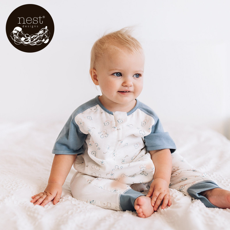 Nest Designs baby sleeping bag summer thin baby gauze short-sleeved split-leg anti-kick quilt