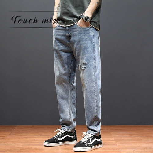 Летние джинсы, штаны, большой размер, свободный крой